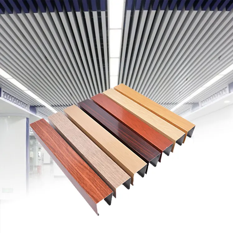 How to Choose an Aluminum Baffle Ceiling Manufacturer for Commercial Projects Likton aluminum baffle ceiling profile samples in wood grain and solid colors