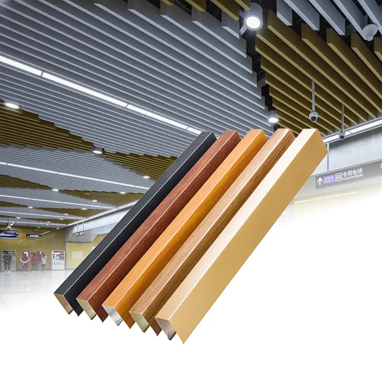 Pre-Coated Coil vs Powder-Coated Aluminum Panels: Where the Cost Difference Comes From Likton colored aluminum finish samples with installed ceiling panel application