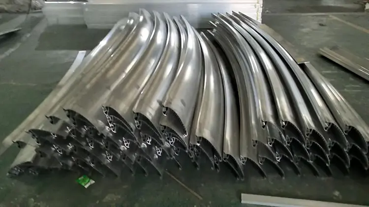 Likton curved aluminium cladding parts prepared for batch fabrication