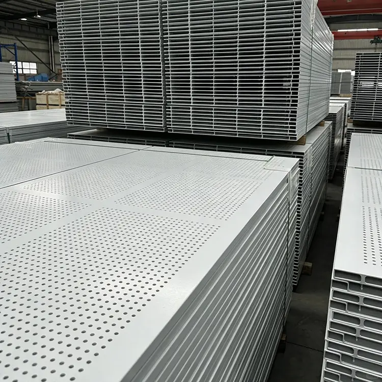 Likton factory warehouse with perforated aluminum panels prepared for project delivery