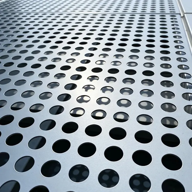 Revolutionize Your Building with Perforated Aluminum Panels: The Ultimate Decorative Solution Close-up of perforated aluminum panel showing round hole open area detail